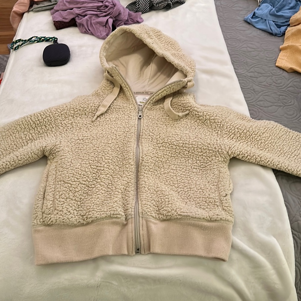 Cream cropped aerie jacket